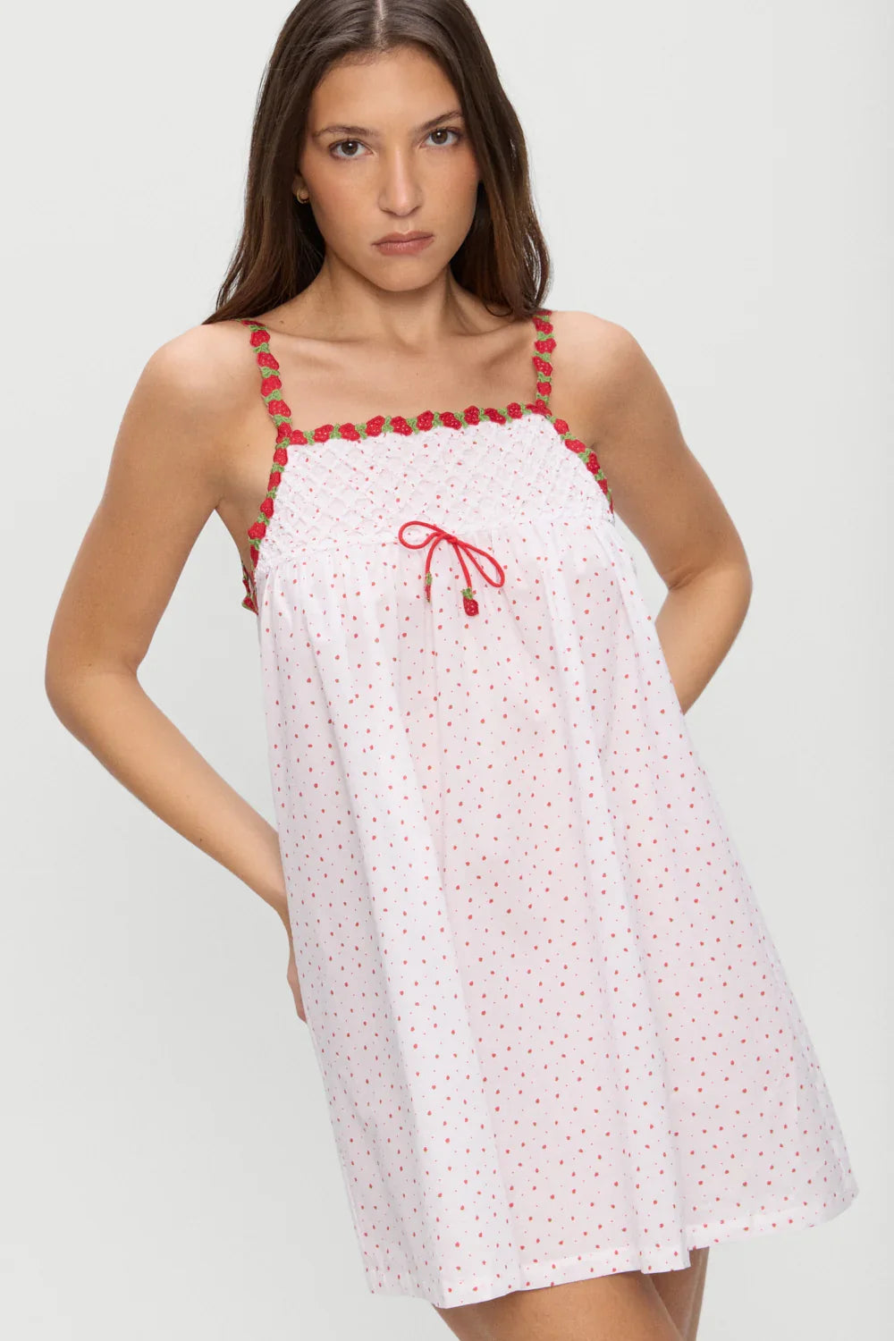 Coppola Cotton Babydoll Dress Tiny Berry