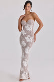 ivory embroidered lace maxi dress limited edition