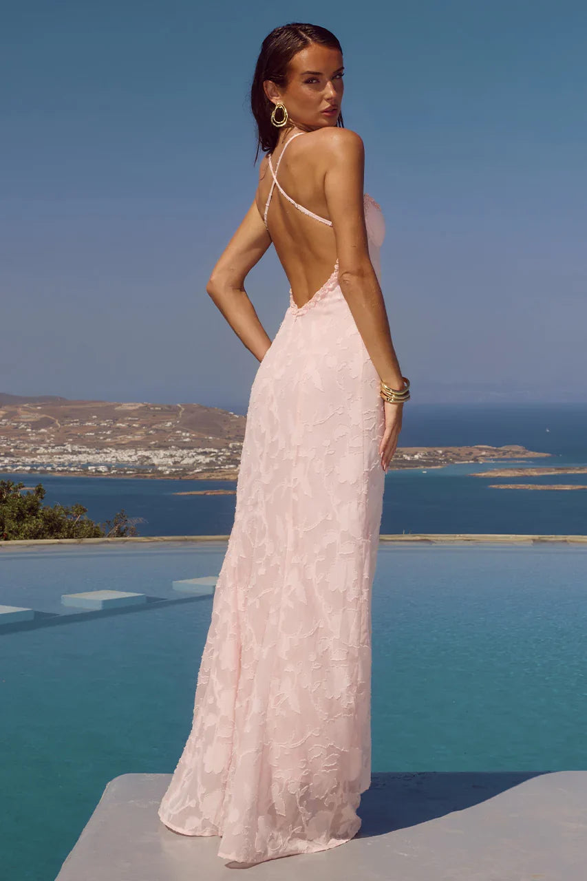 ELLERBY FRILL TRIM MAXI DRESS MUSK