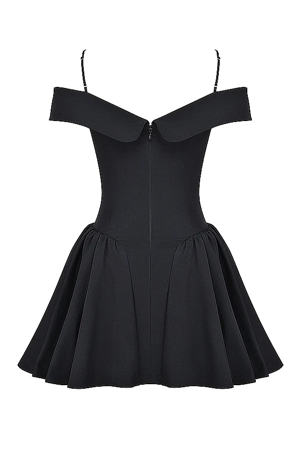 black off shoulder mini dress