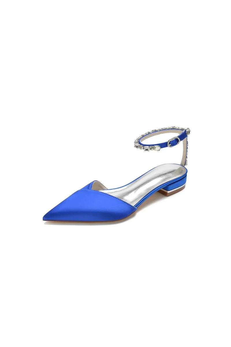 Rhinestone Strap Cocktail Pointed Toe Flats