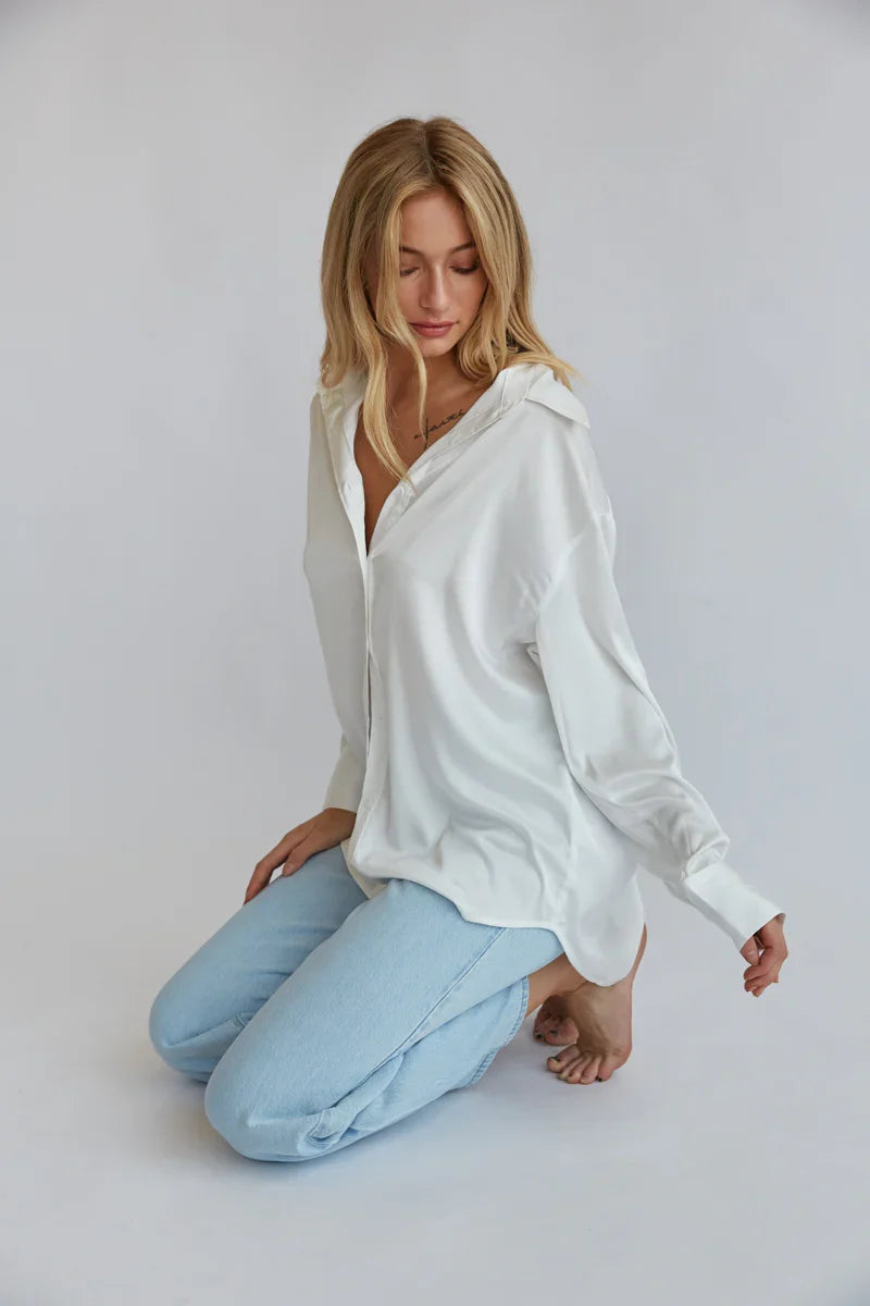 Jonna Satin Button Up Shirt