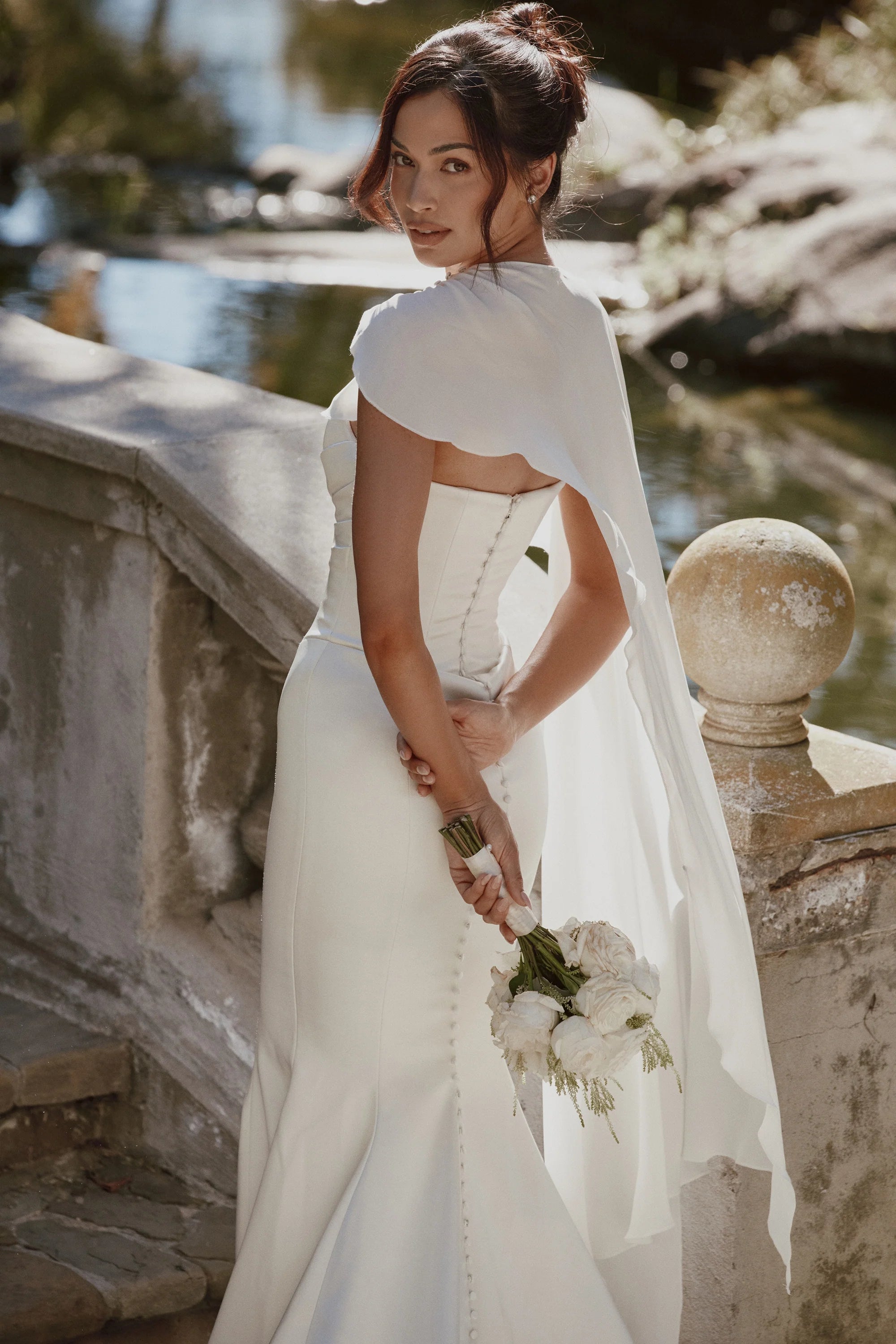 ivory draped pure silk asymmetric shawl