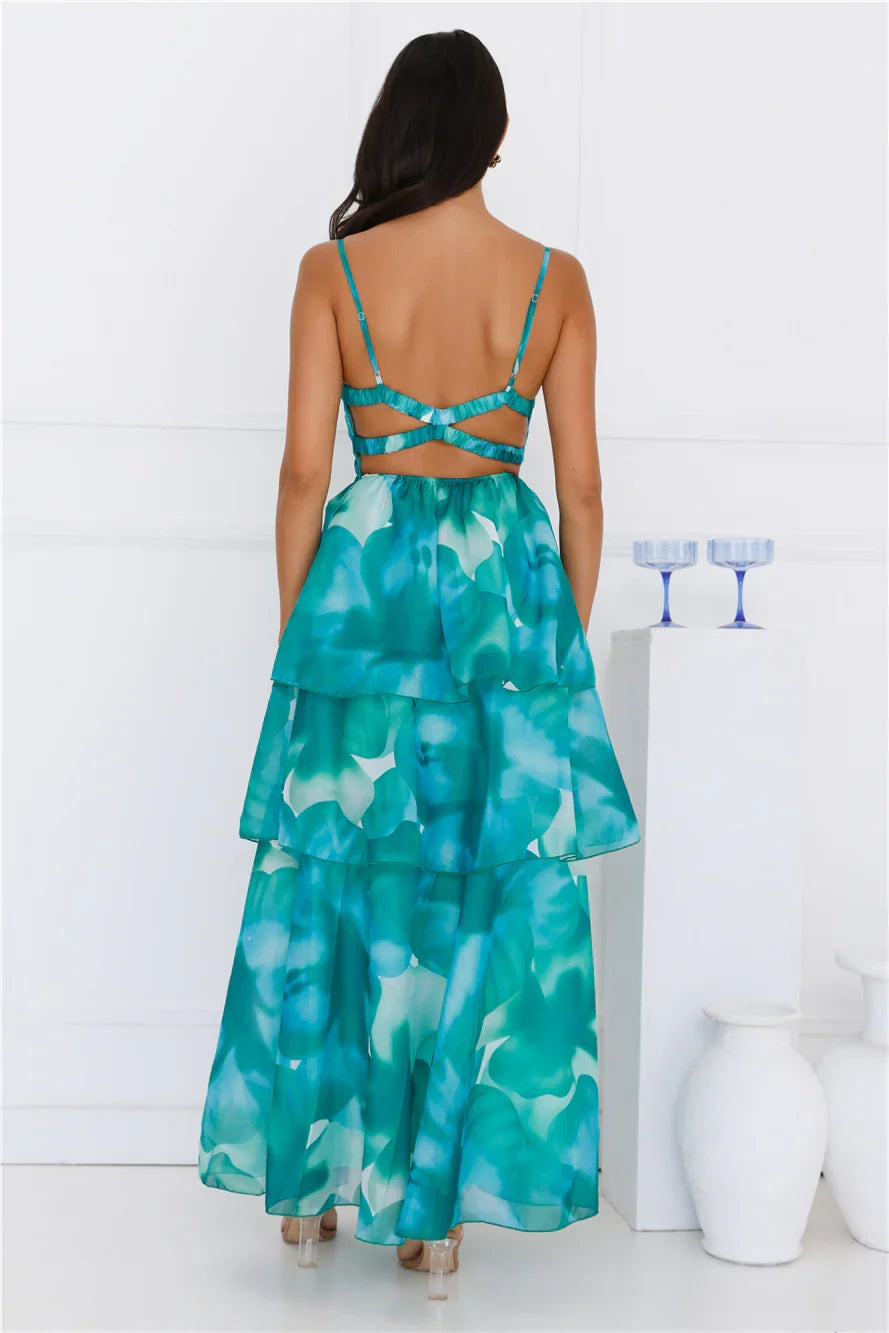 Electric Dreams Maxi Dress Green