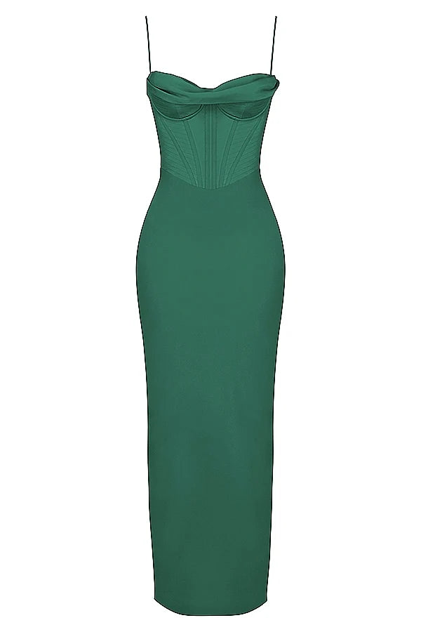 forest corset maxi dress