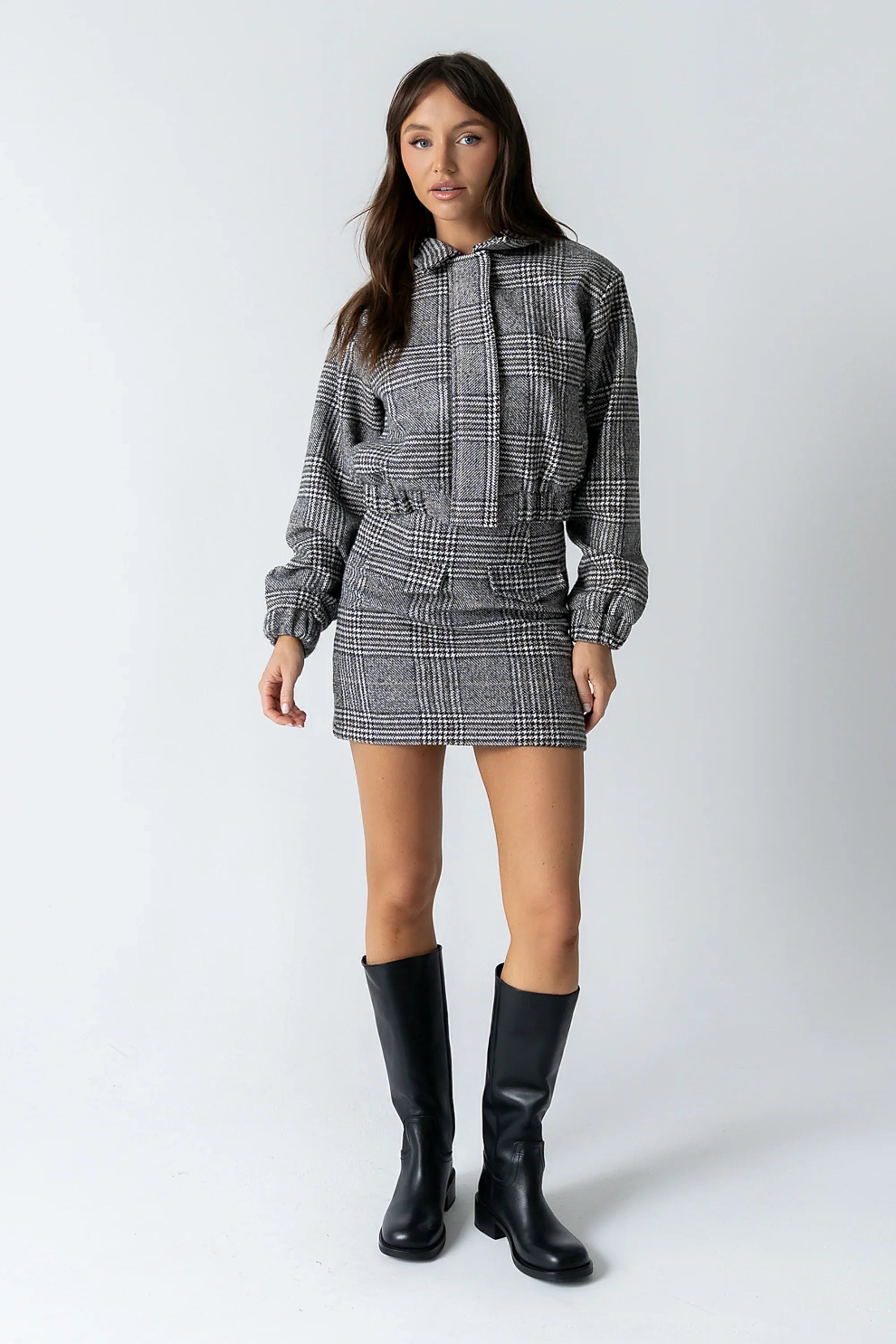Finley Tweed Mini Skirt in Black