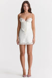 ivory satin slip dress