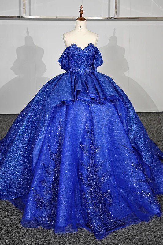 Quinceanera Dress Gorgeous Sweetheart Ball Gown Cap sleeve Court Train