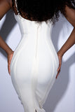 ivory midi bandage dress