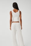Tea Eyelet Ruffle Tank White