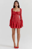 scarlet lace corset dress