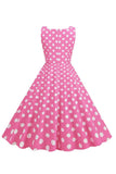 Polka Dots Barbie Pink Sleeveless 1950s Dress