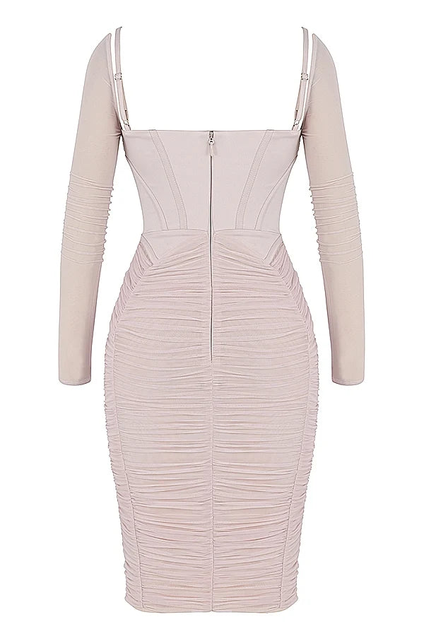 crystal gathered corset dress
