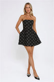 Private Jet Pending Strapless Mini Dress Black