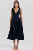 midnight twist strap satin midi dress sale