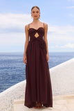 DANIKA SIDE SLIT MAXI DRESS CHOCOLATE