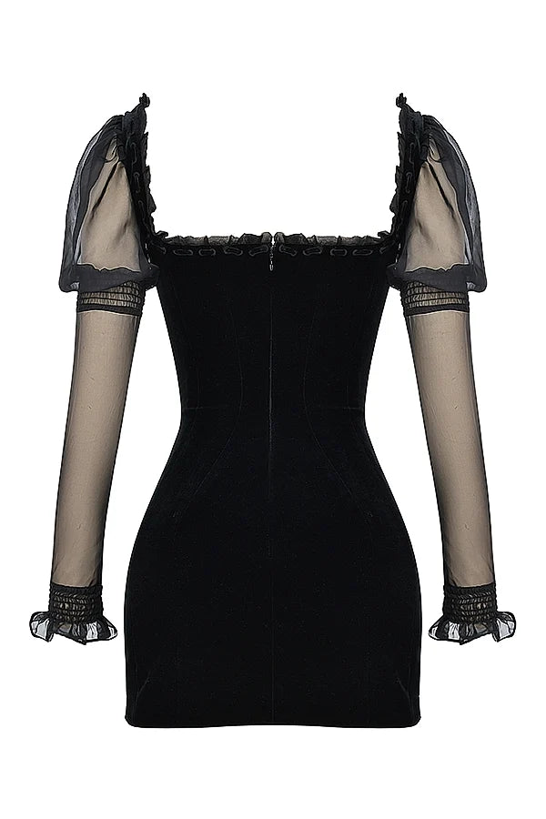 black velvet mini dress