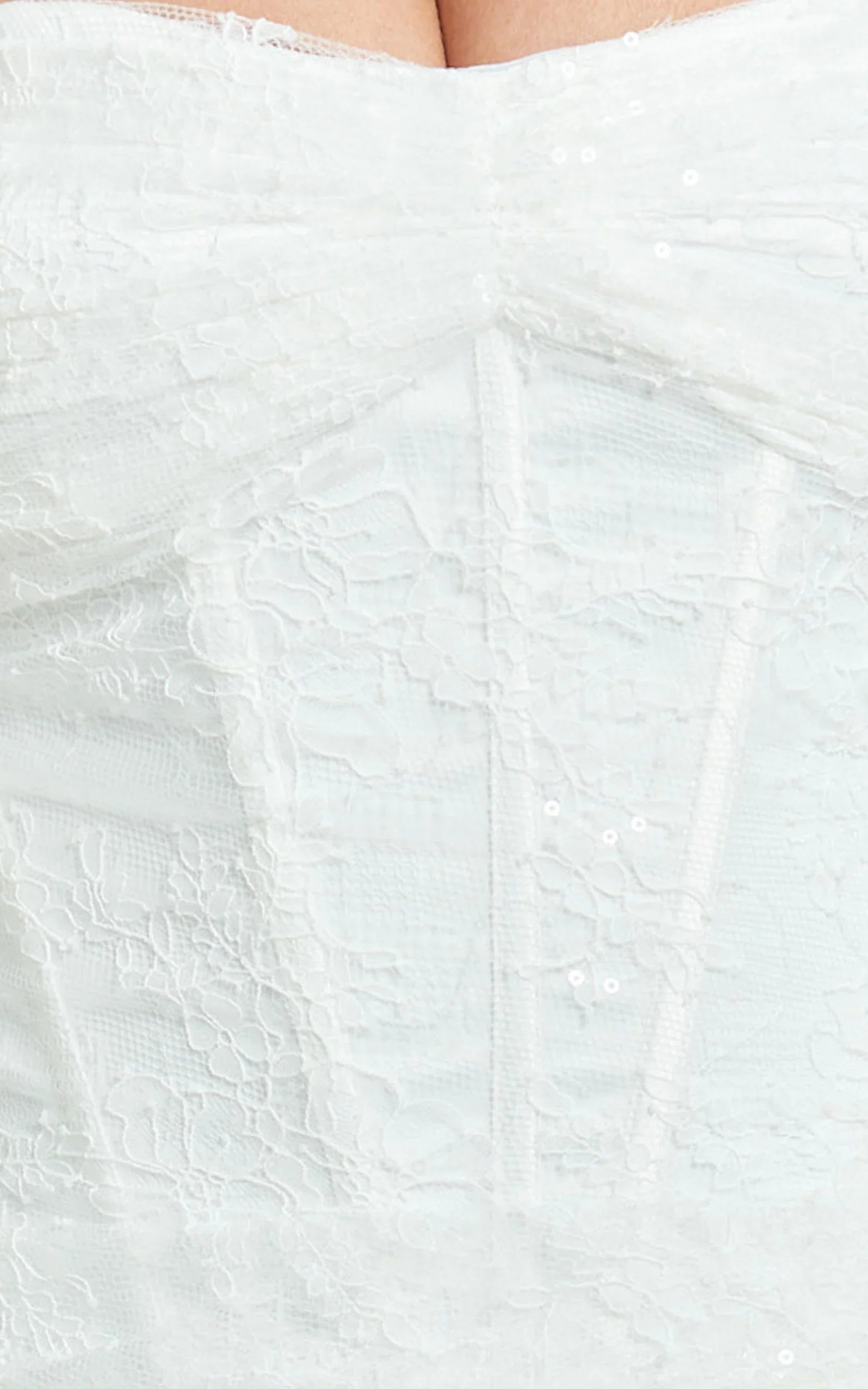 Hazel Mini Dress Strapless Corset Sequin Dress in Ivory