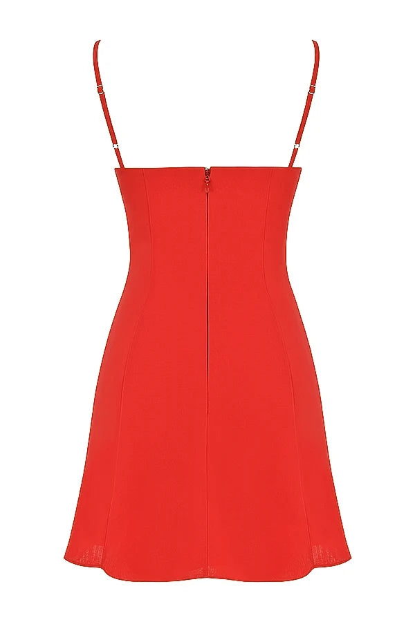 red mini dress
