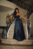 Elegance In Motion Strapless Maxi Dress Black
