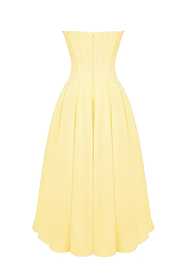 sunshine strapless tulle midi dress