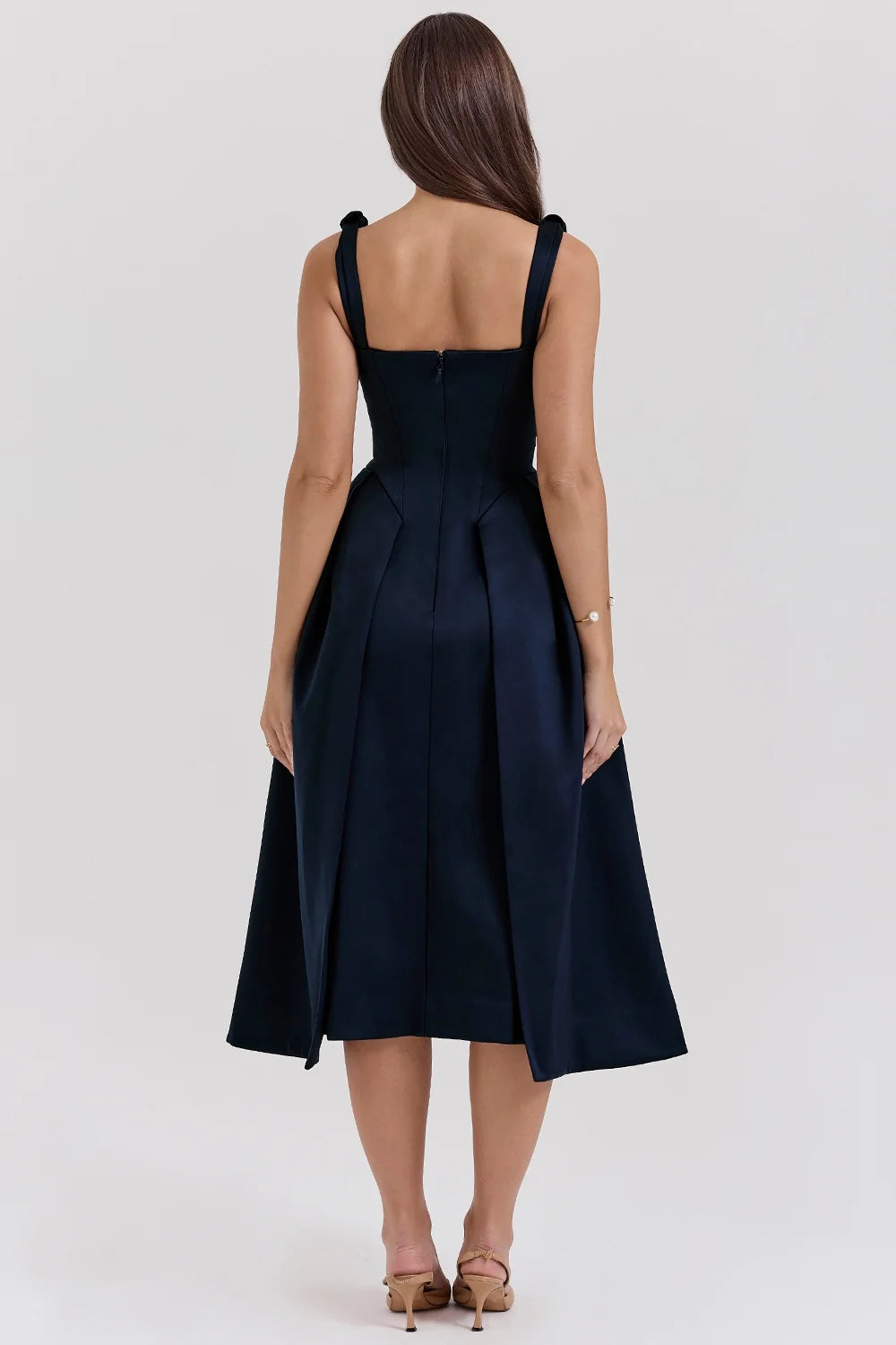 midnight twist strap satin midi dress sale