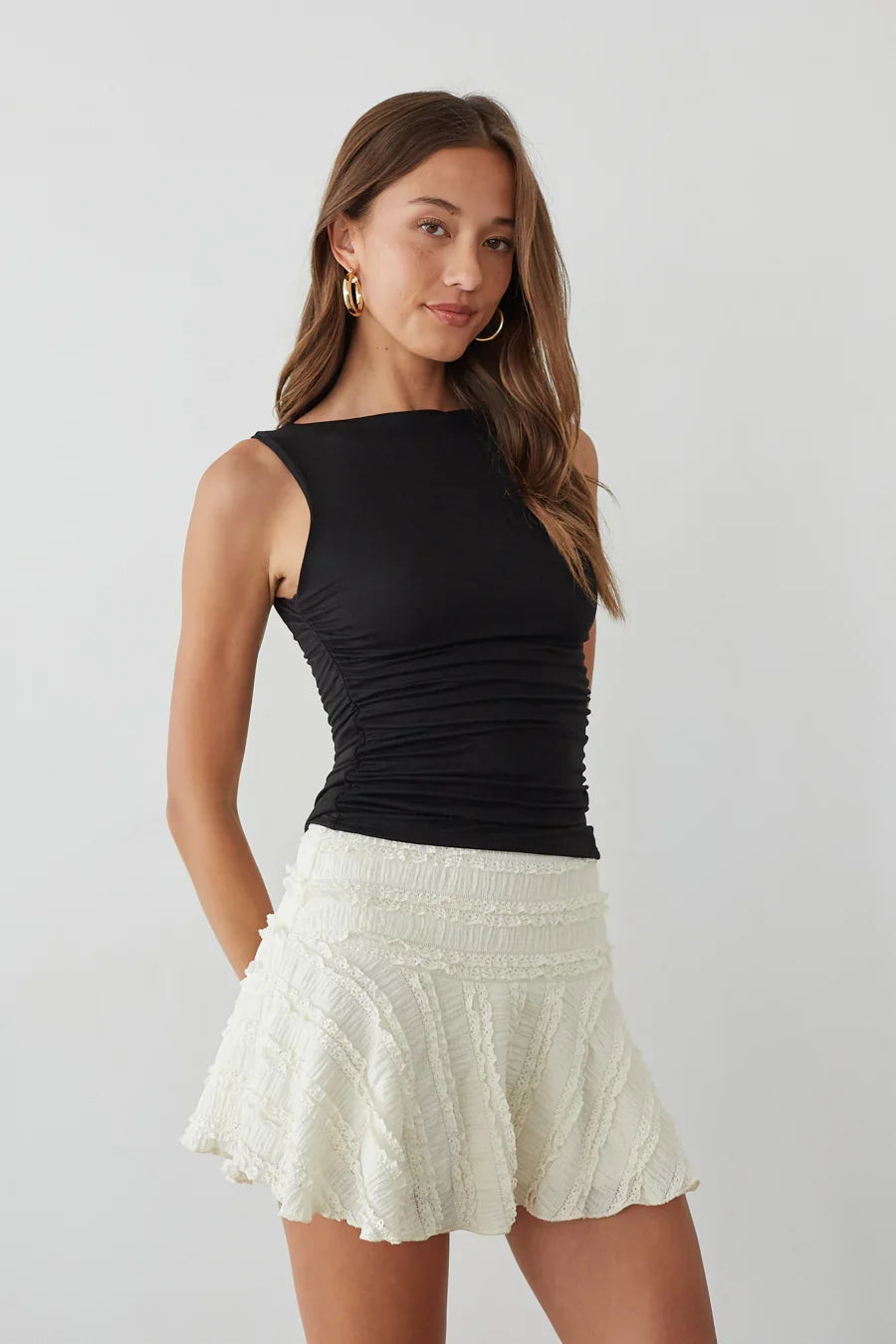 Luciana Ruffle Lace Skater Skirt