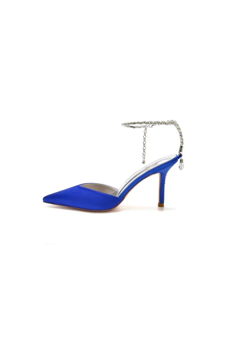 Crystal Strap Pointed Toe High Heels