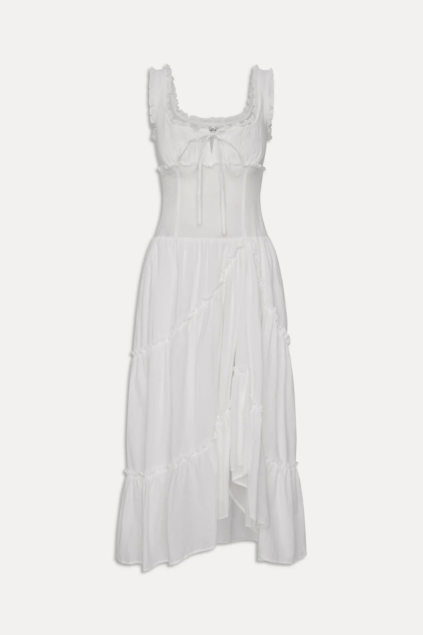 Keepsake Cotton Ruffle Maxi Dress Daisy White
