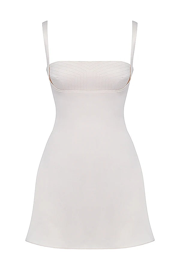 vintage cream mini dress