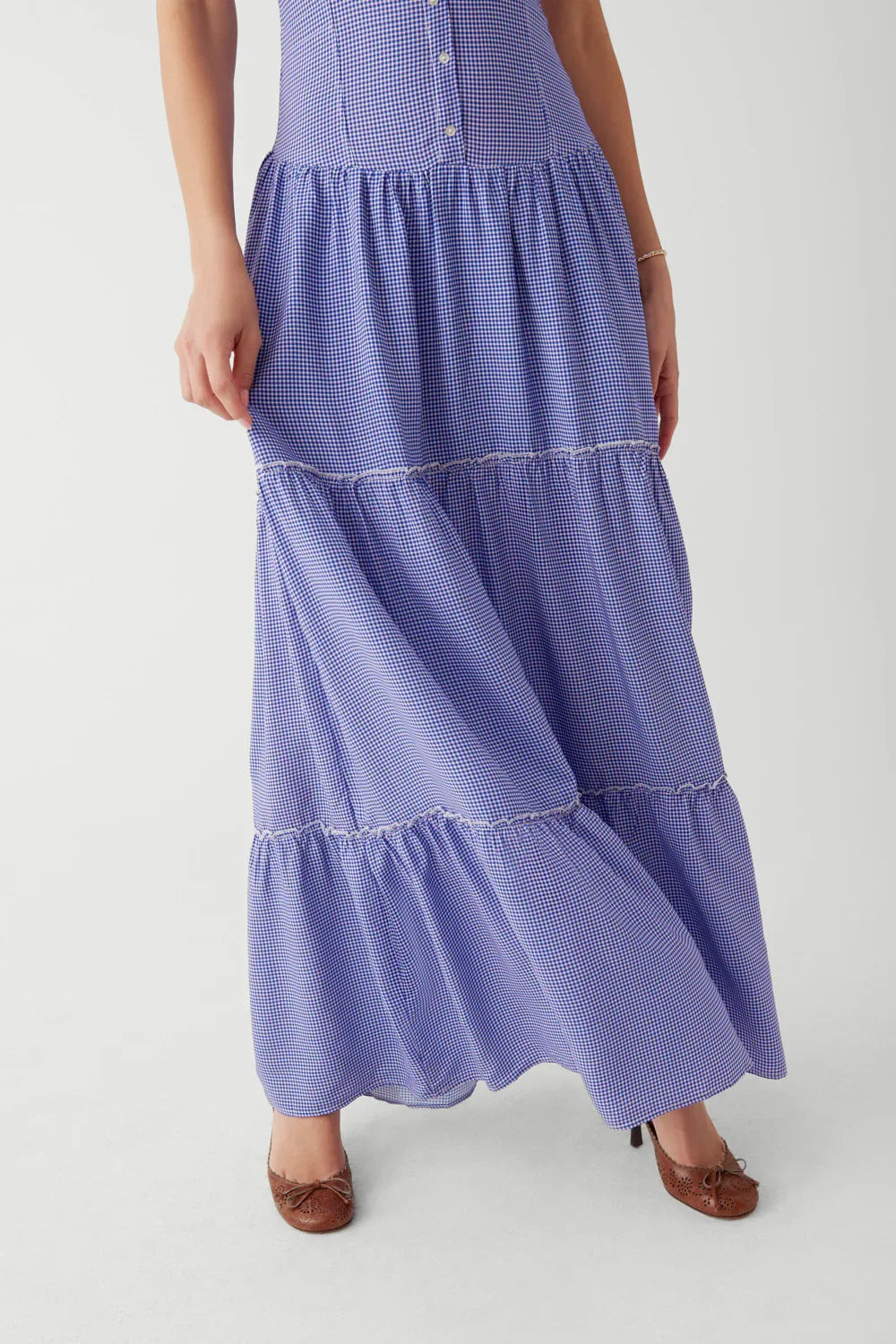Christabelle Ruffle Maxi Dress Sailor Gingham