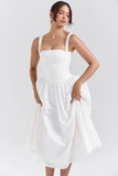 white broderie anglais midi sundress