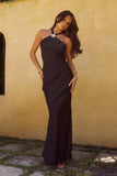 CHARA LOW CROSS BACK MAXI DRESS BLACK