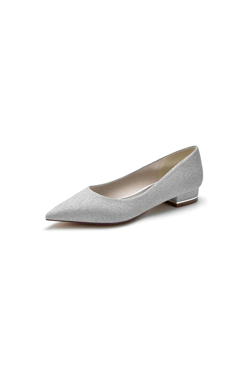 Simple Sequin Pointed Toe Flats