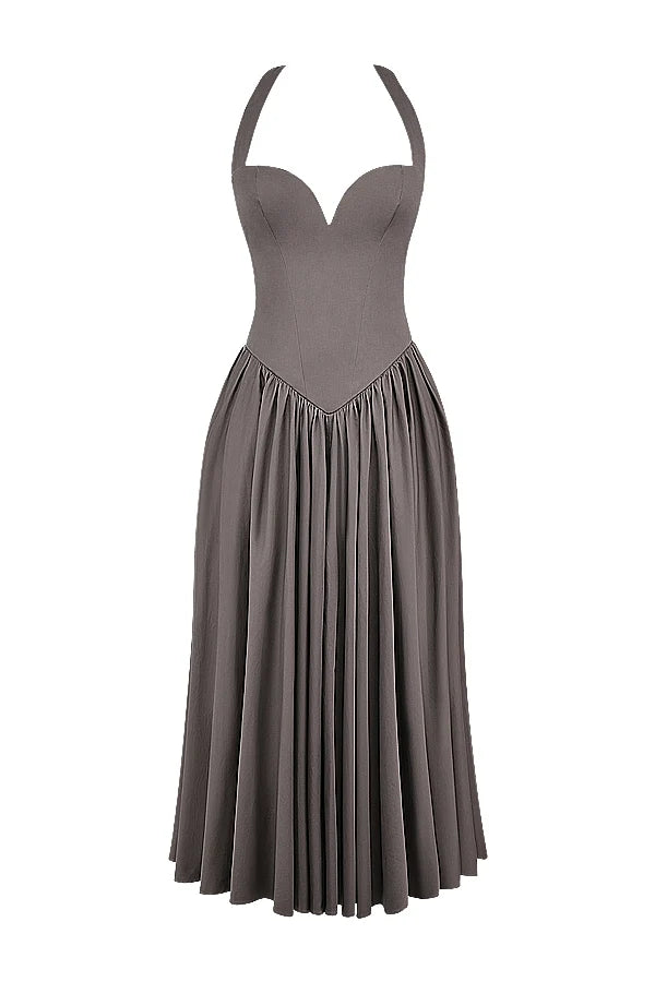 smoke halter midi dress