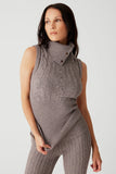 Axel Cable Cloud Knit Sleeveless Sweater Dark Pearl