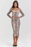 snake print corset dress