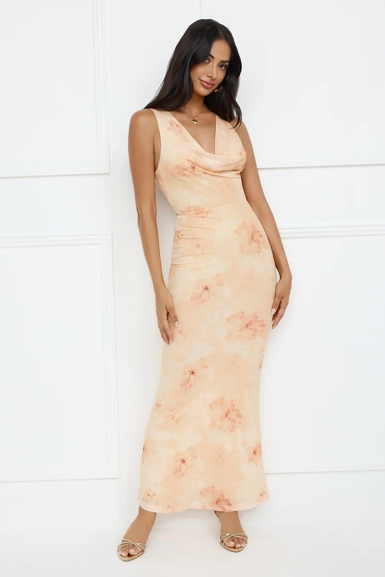 Citrus Sizzle Mesh Maxi Dress Orange