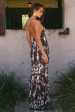 AMINAH V NECK CROSS BACK MAXI DRESS SHILOH BROWN