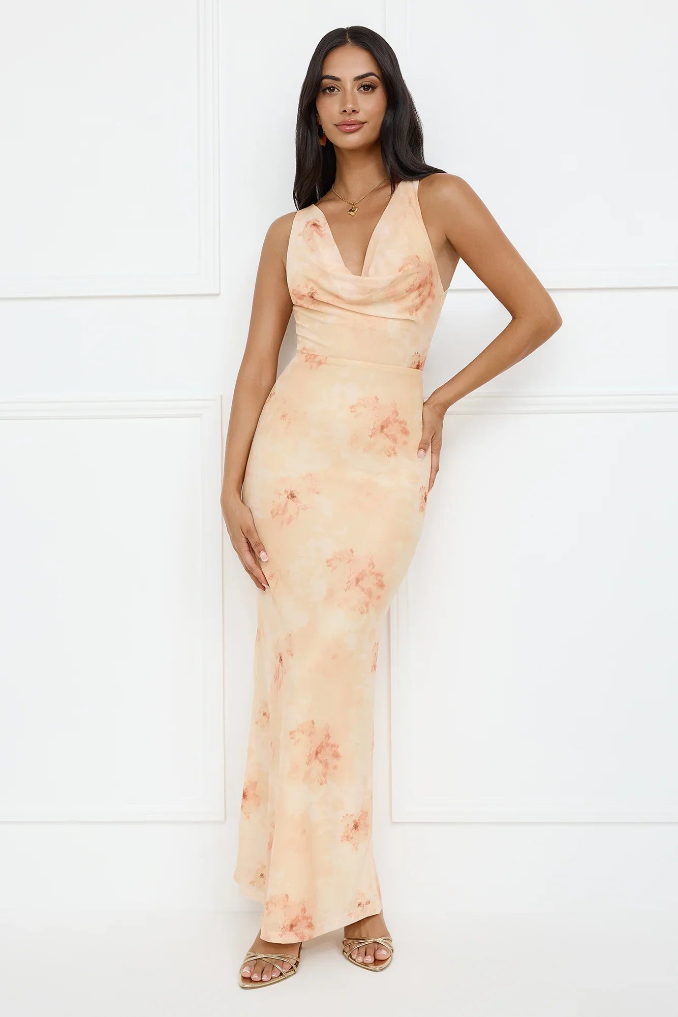 Citrus Sizzle Mesh Maxi Dress Orange