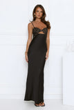 Signature Aura Satin Maxi Dress Black