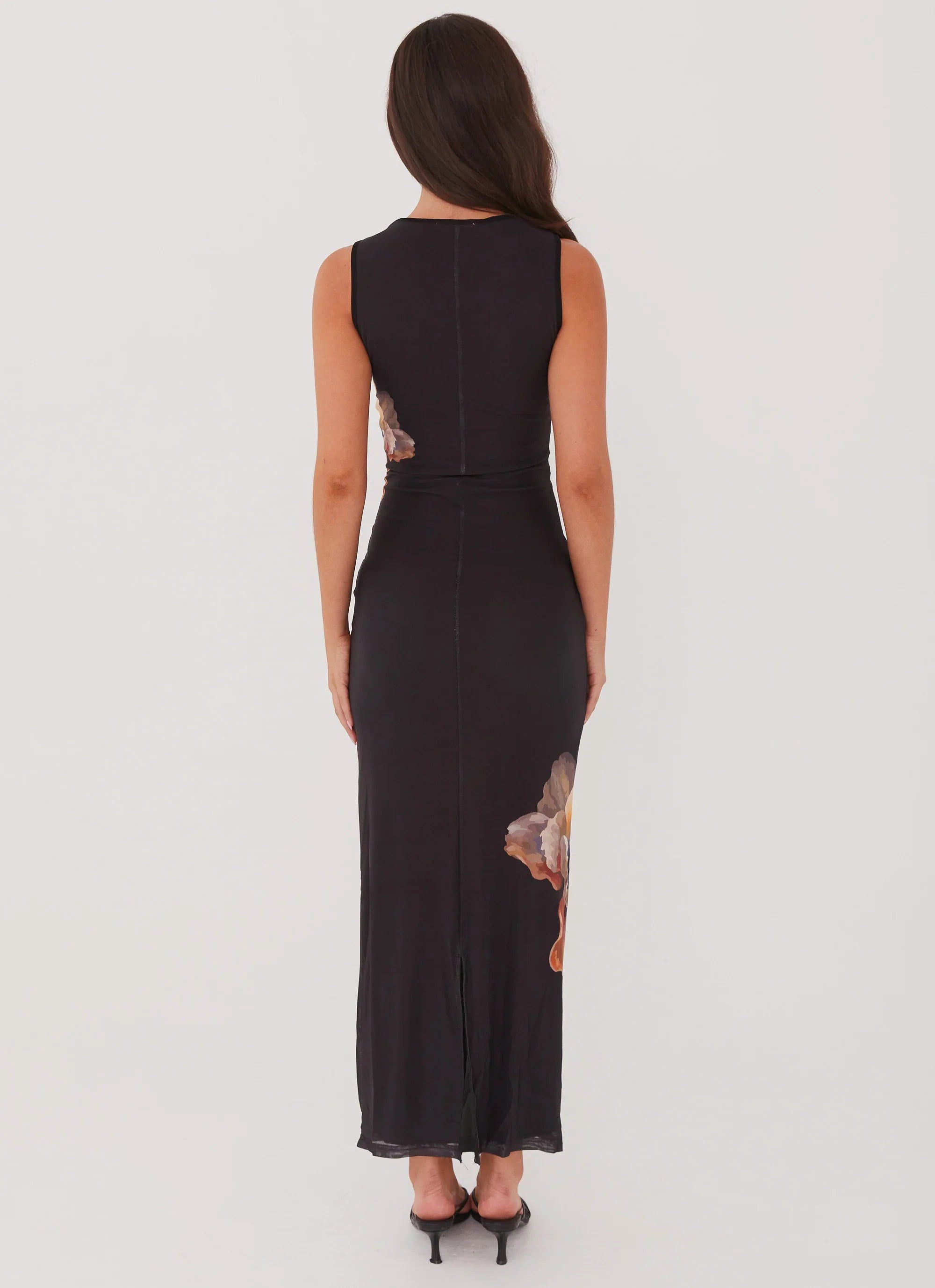 Side Effects Mesh Maxi Dress Black Orchid