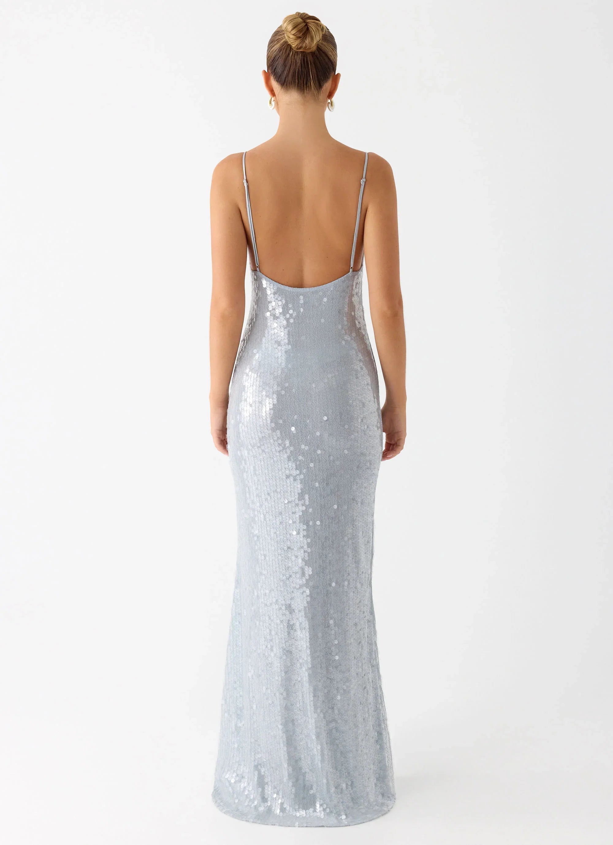 Solo Sequin Maxi Dress Misty Blue