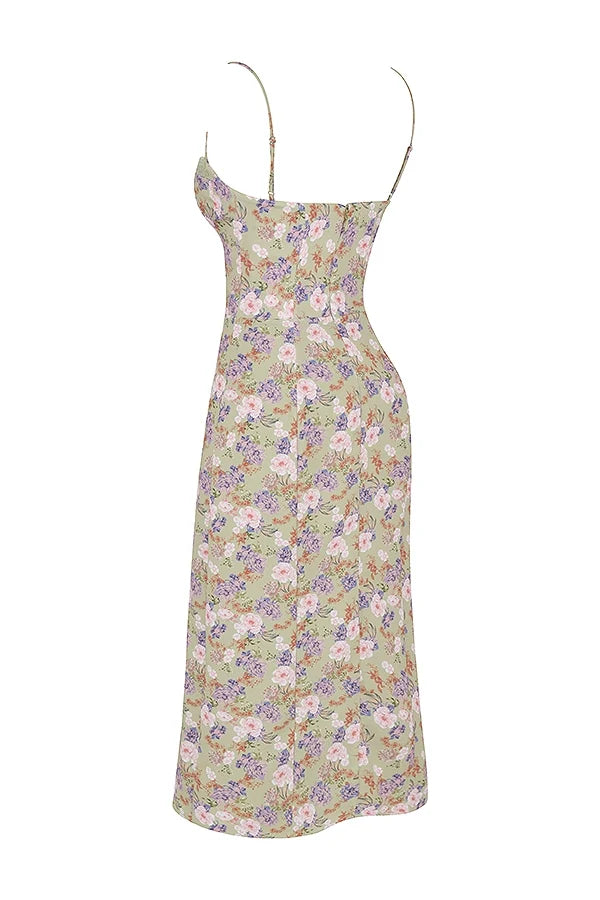 peony print midi sundress