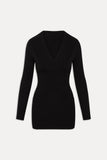 Jade Long Sleeve Knit Mini Dress Black