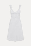 Aurora Satin Midi Dress White Polka Dot