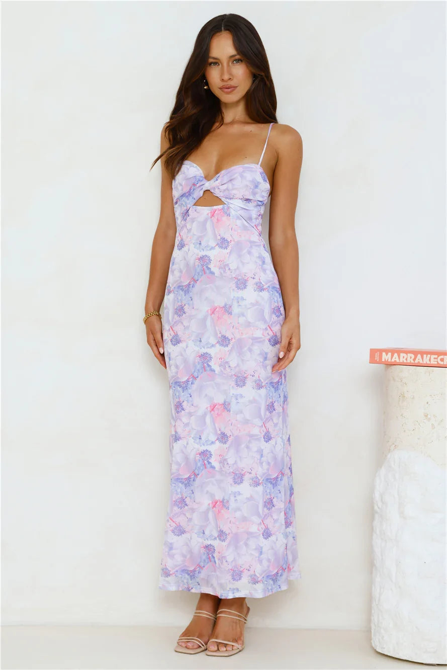 Lavender Tides Mesh Maxi Dress Lilac