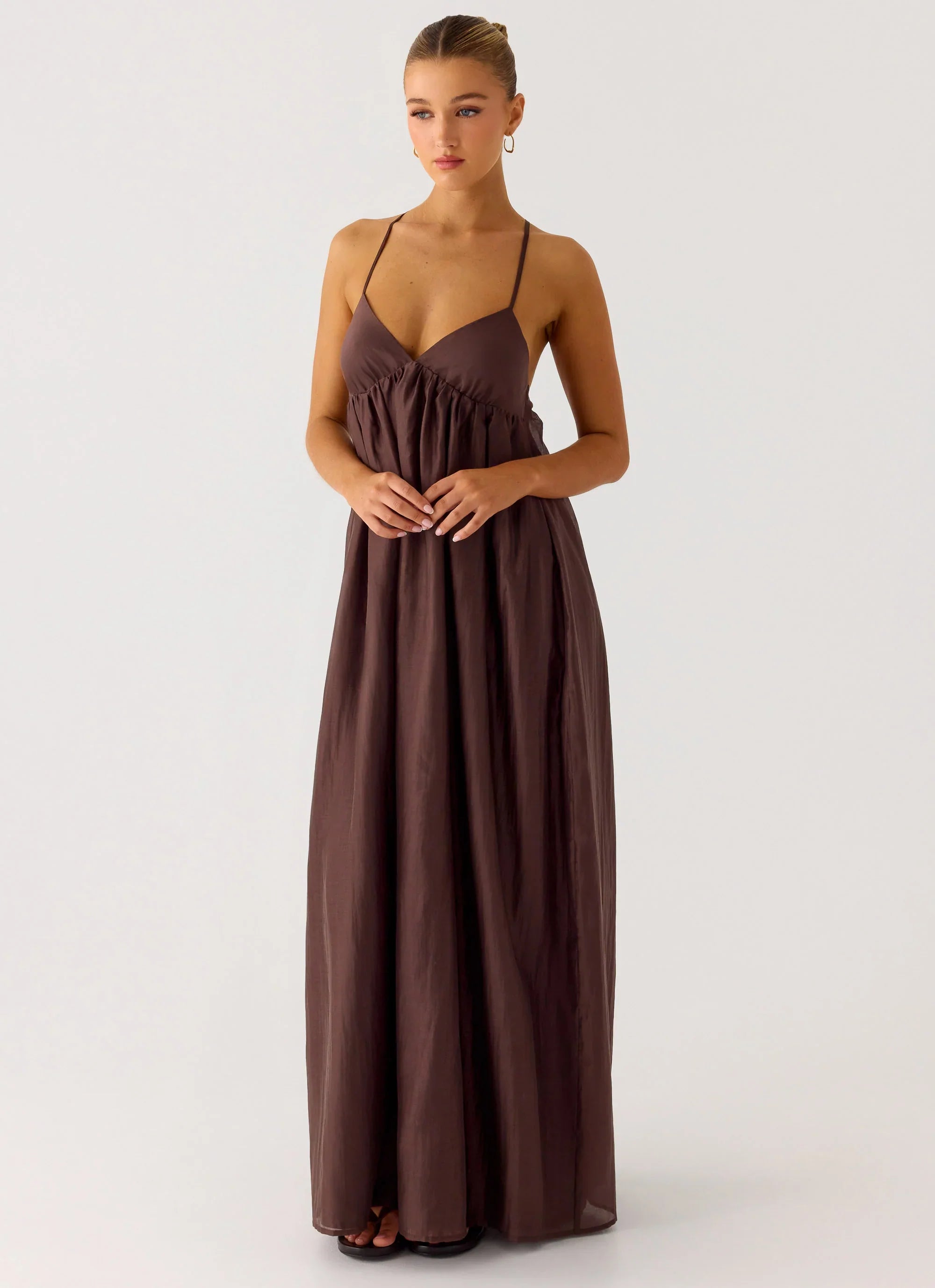 Losario Maxi Dress Cool Chocolate