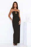 Glow Getter Mode Strapless Maxi Dress Black
