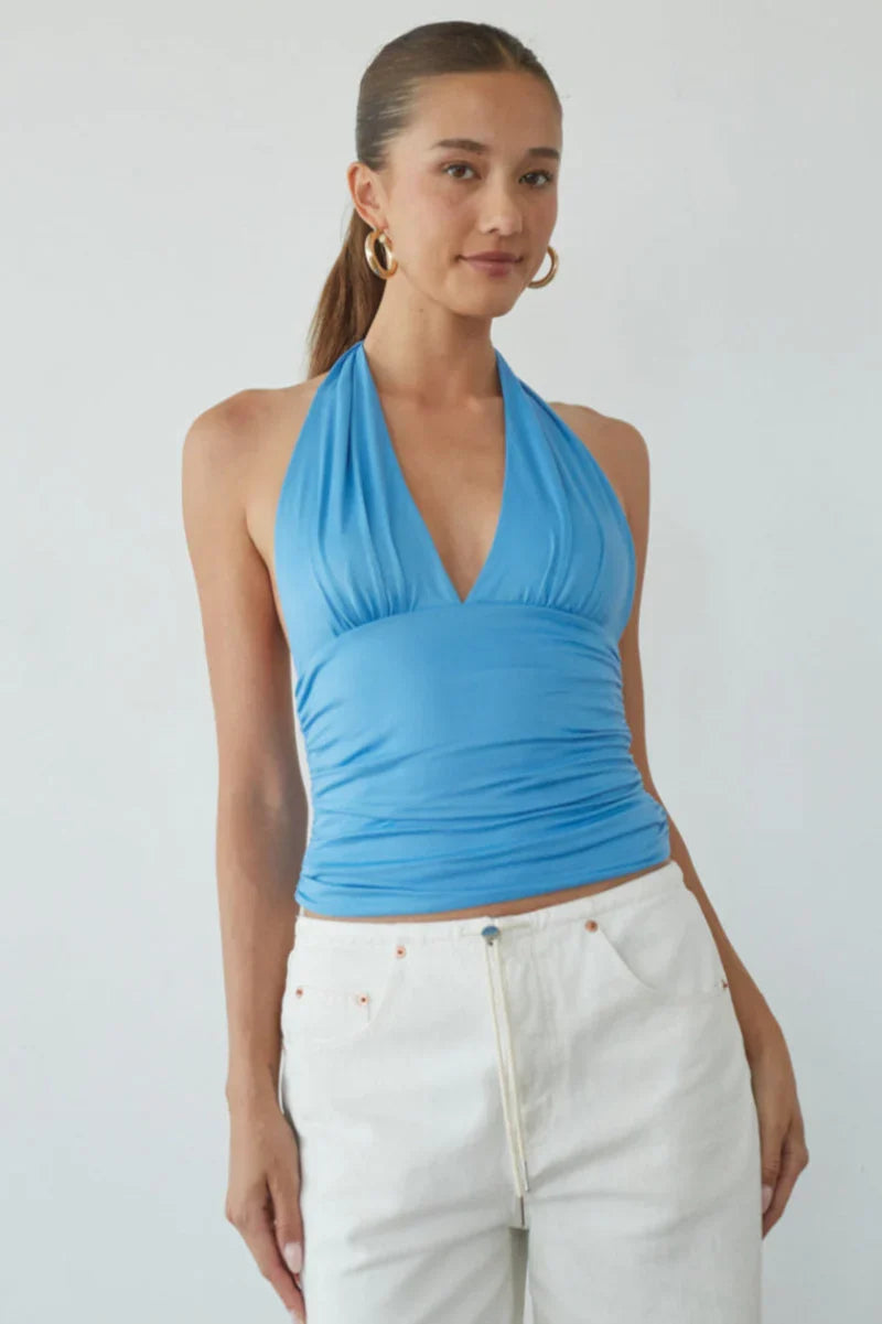 Deepika Ruched Halter Top